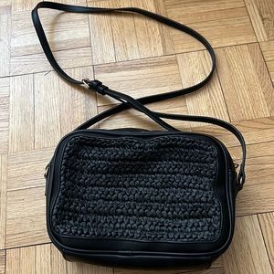 Like new Banana Republic black woven crossbody bag